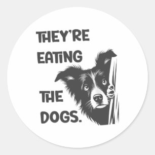 Sticker Rond Ils Mangent Les Chiens Élection Américaine Trump 2