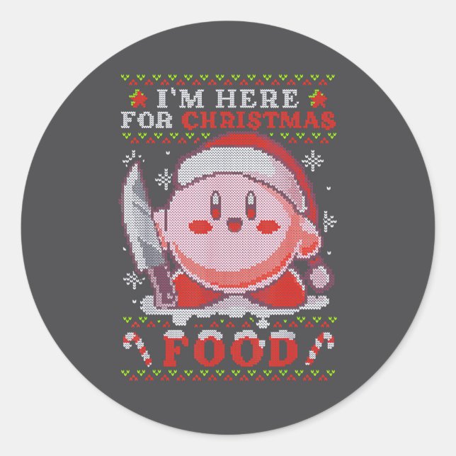 Sticker Rond I'm Here For Christmas Food  (Devant)