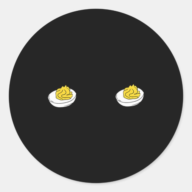 Sticker Rond I'm Just Here For The Deviled Eggs Funny Couple Ma (Devant)