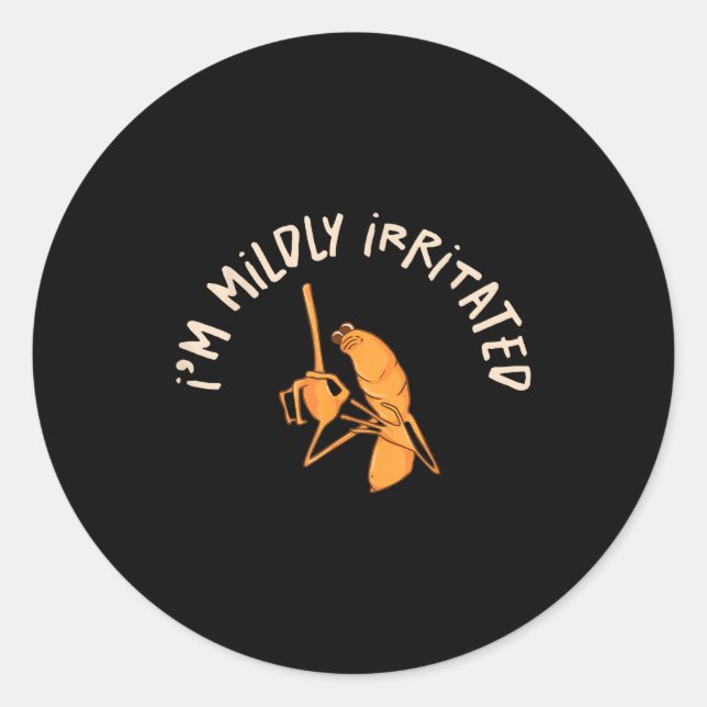 Sticker Rond I'm Mildly Irritated Marcus Funny Worm Meme Mens W (Devant)