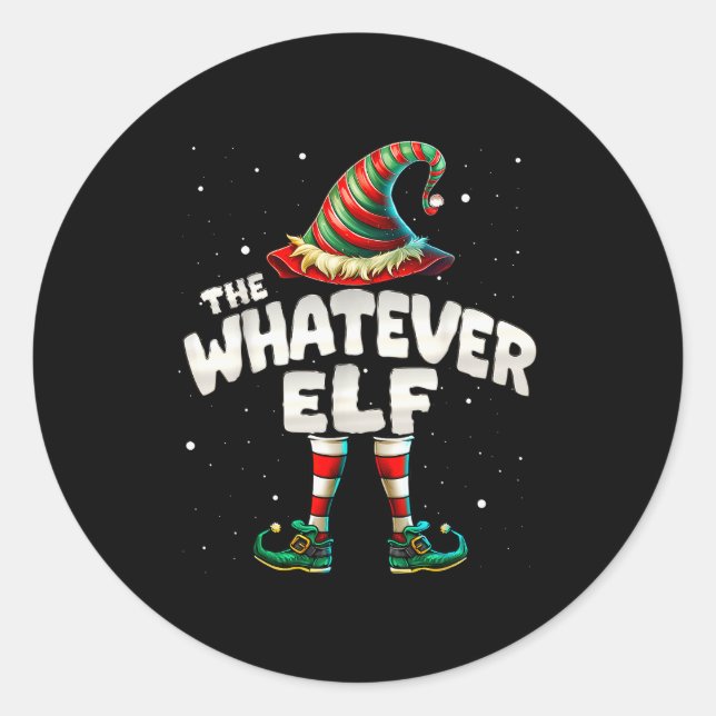 Sticker Rond I'm The Whatever Elf Family Matching Group Christm (Devant)