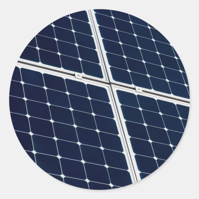 Sticker Rond Image amusante d'un panneau solaire (Devant)
