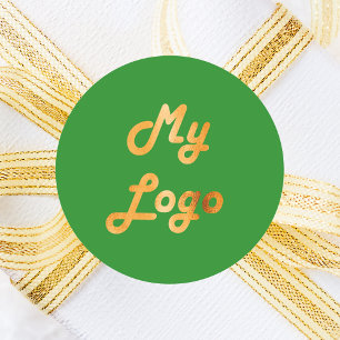 Sticker Rond Image de logo personnalisé vert forêt d'affaires