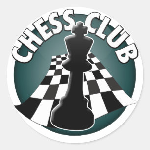 Sticker Rond Image d'échiquier de joueur de club d'échecs