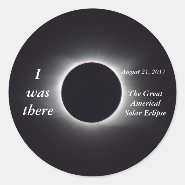 Sticker Rond Image d'éclipse solaire 2017 (Devant)