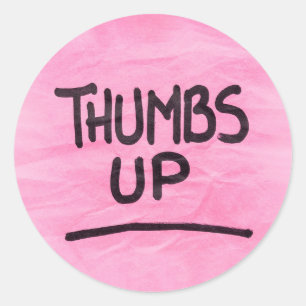 Sticker Rond Image du Cool des pouces mignon