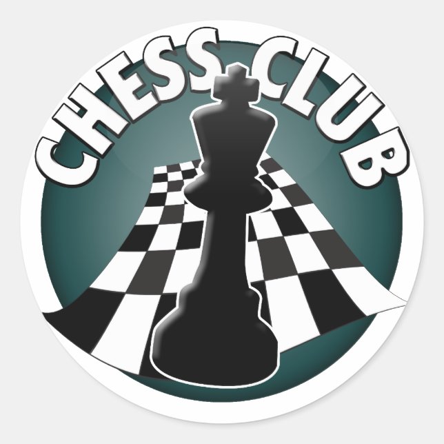 Sticker Rond Image du jeu d'échecs du club (Devant)