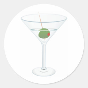 Sticker Rond Image en verre de Martini