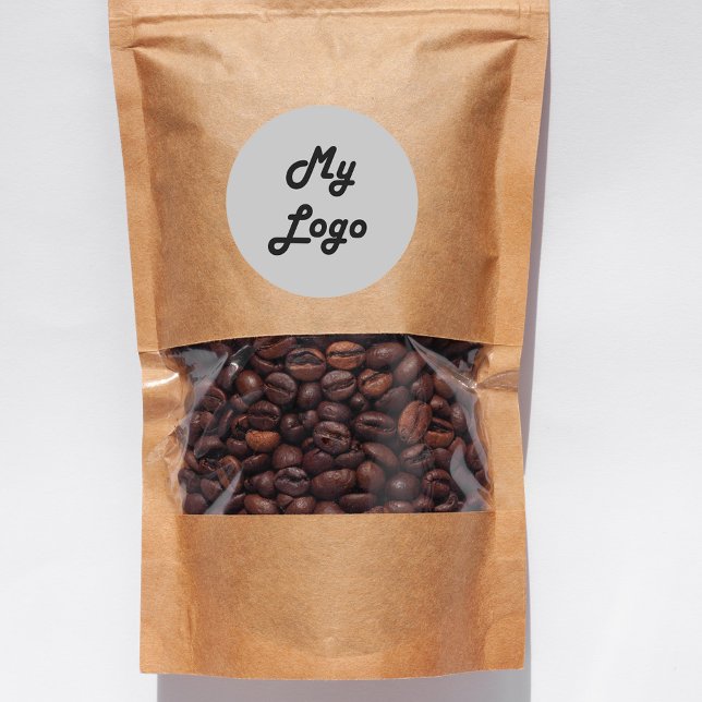 Sticker Rond Image logo personnalisé gris commercial (Créateur téléchargé)