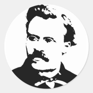 Sticker Rond Image Nietzsche
