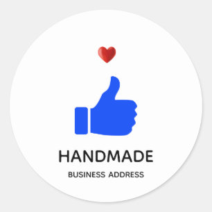 Sticker Rond Image personnalisée de pouce levé sur fond blanc
