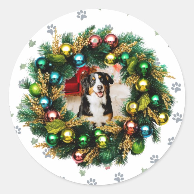 Sticker Rond Image photo de Joyeuses Fêtes (Devant)