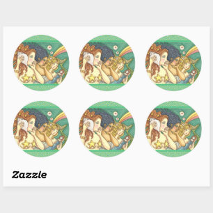 STICKER ROND IMAGINAIRE MERMAID SISTERHOOD PARTAGER DES SAVOIRS