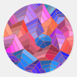 Sticker Rond Imaginaire Montagnes Vue du ciel