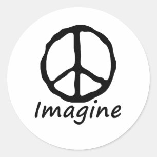 Sticker Rond Imaginez la paix
