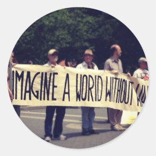 Sticker Rond Imaginez un monde sans chevaliers de guerre