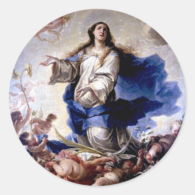 Sticker Rond Immaculée conception (Devant)