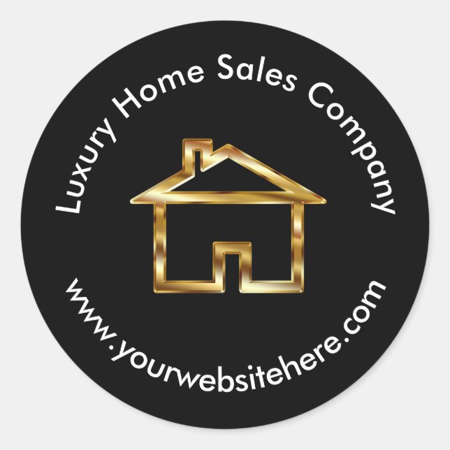 Sticker Rond Immobilier classique Ajouter votre logo (Devant)