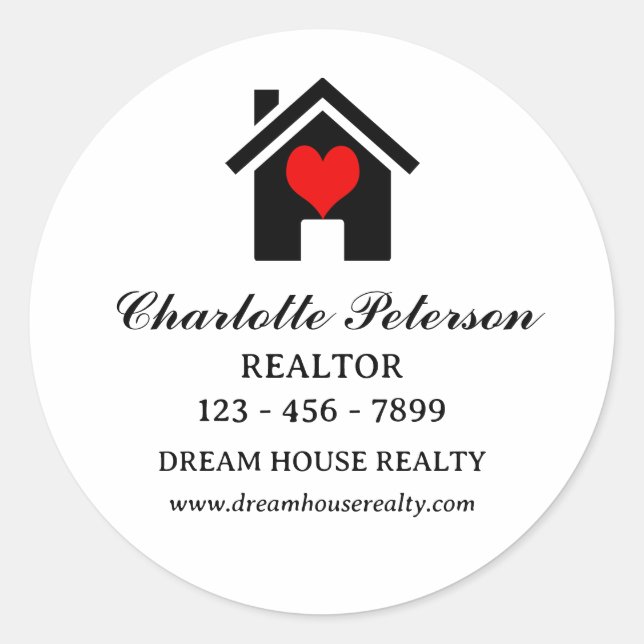 Sticker Rond Immobilier Realtor personnalisé (Devant)
