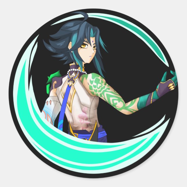 Sticker Rond Impact Genshin Xiao (Devant)