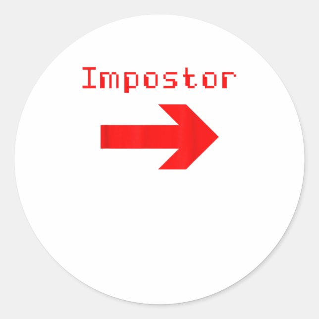 Sticker Rond Imposteur - Drôle jeu vidéo Vêtements (Devant)