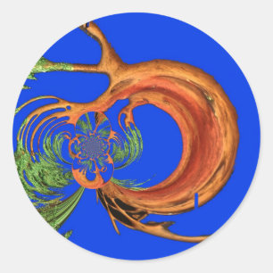 Sticker Rond Impression Acacia Circle Art