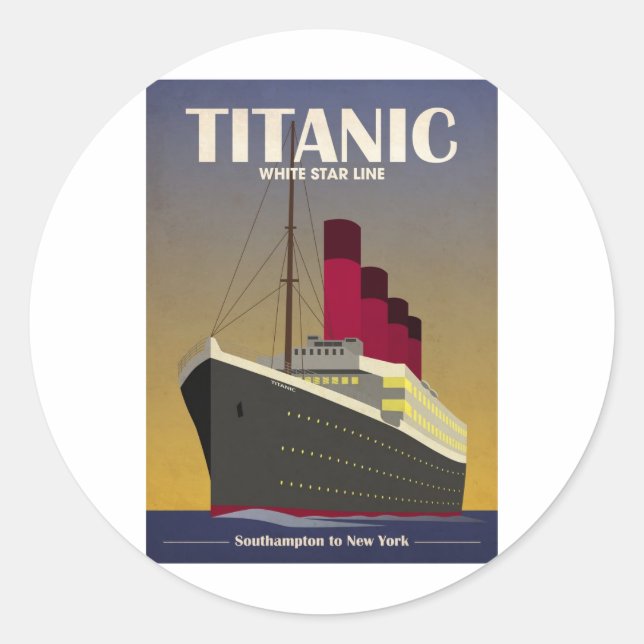 Sticker Rond Impression Art déco Titanic Ocean Liner (Devant)