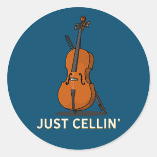 Sticker Rond Impression Cello de cellule