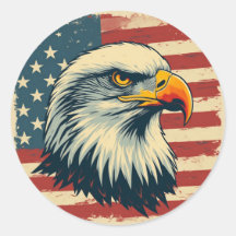 Impression d'aigle patriotique vintage – Drapeau U