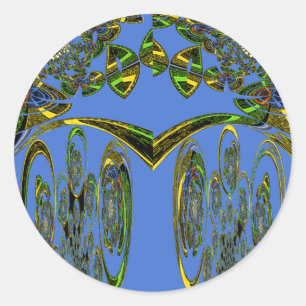 Sticker Rond Impression d'art Iridescente avec design abstrait 