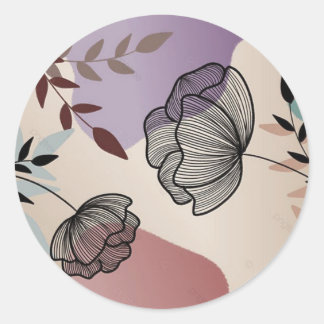 Sticker Rond impression de fleurs