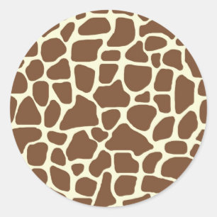 Sticker Rond Impression de girafe