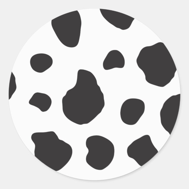 Sticker Rond Impression De Vache, Motif De Vache, Spots De Vach (Devant)