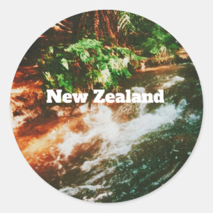 Sticker Rond Impression de voyage en Nouvelle-Zélande