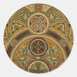 Sticker Rond Impression décorative ancienne en bois