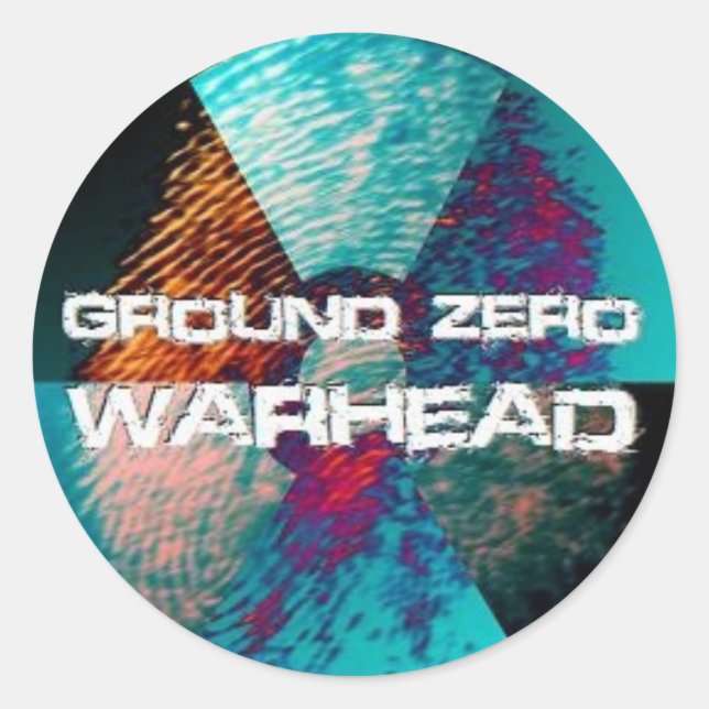 Sticker Rond Impression du doigt de tête de guerre zéro au sol (Devant)