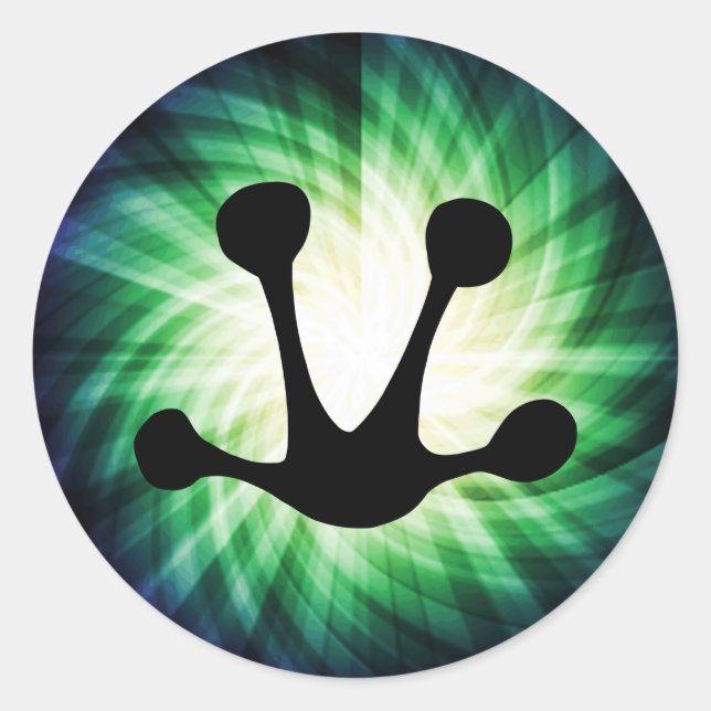 Sticker Rond Impression du pied de grenouille (Devant)