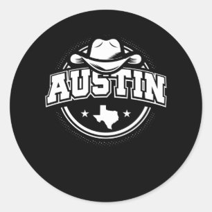 Sticker Rond Impression graphique Austin Texas