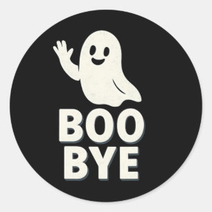 Sticker Rond Impression graphique Boo Bye Ghost Halloween