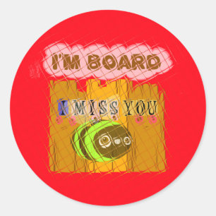 Sticker Rond Impression Quirky Bee Art