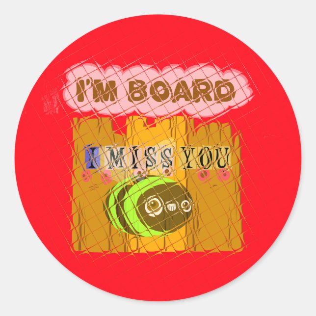 Sticker Rond Impression Quirky Bee Art (Devant)