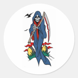 STICKER ROND IMPRESSION TATOO DE RÉPARATION GRIMAIRE