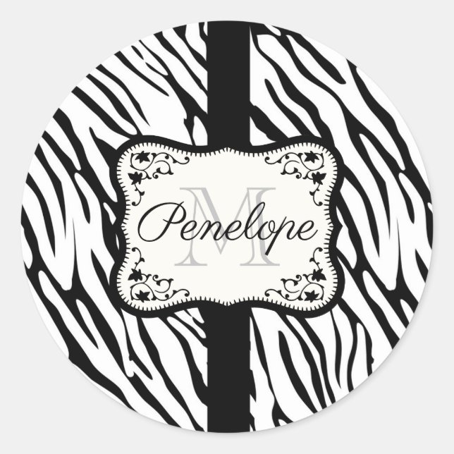 Sticker Rond Impression Zebra (Devant)