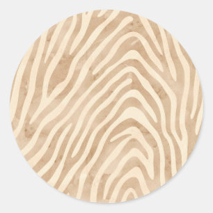 Sticker Rond Impression Zèbre aquarelle