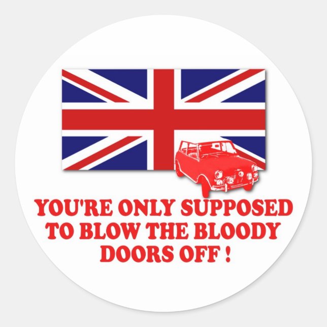 Sticker Rond Impressionnant emploi italien Union Jack (Devant)