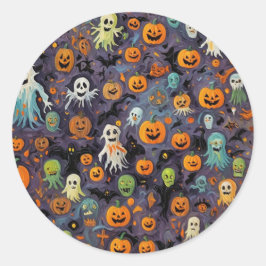 Sticker Rond Impressionnisme et fantômes fondus