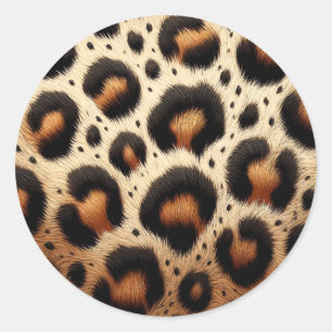 Sticker Rond Imprimé animalier taches de fourrure léopard beige