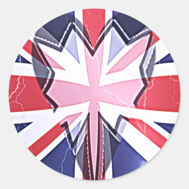 Sticker Rond Imprimer "I Love UK" (Devant)