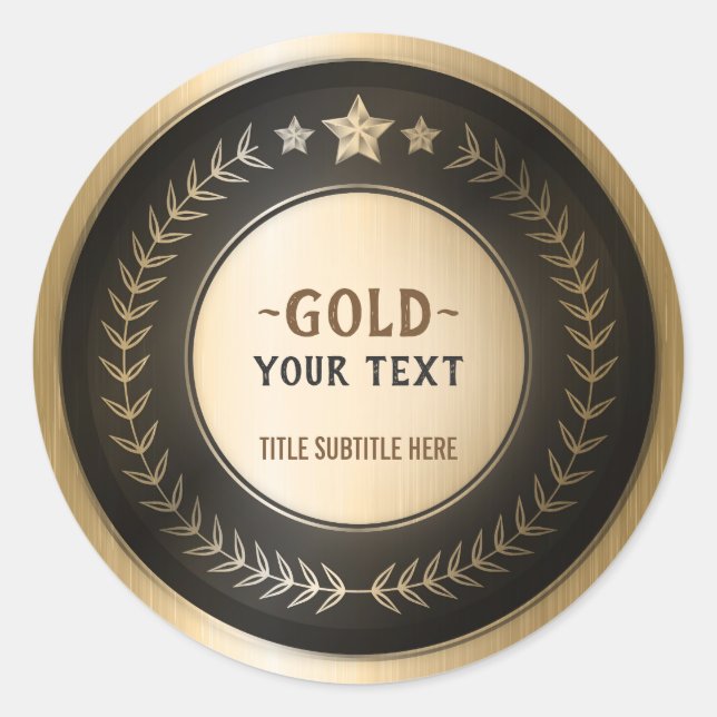 Sticker Rond IMPRIMER PERSONNALISÉE do-it-yourself MÉDAILLE Gol (Devant)