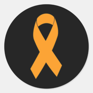Sticker Rond Imprimer plusieurs sclérose Ms Orange Ruban